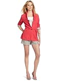 Maison Scotch Womens Soft Touch Linen Blend Blazer With Belt