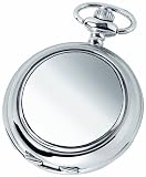 Woodford Quartz Pocket Watch, 1874/Q, Men's Chrome-Finished Plain with Chain (Suitable for Engraving)