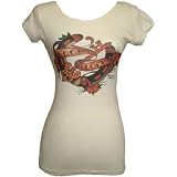 Good Luck by Brother Greg Tattoo Scoop Neck Tee Off White