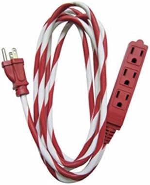 Holiday Living 9-ft,13-Amp 3-Outlet 16-Gauge Red/White Outdoor Extension Cord Item # 386447 Model # K386447