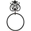 Metal Cast Iron Style Rusty Look Towel Ring or Hanger