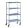 Tournus PLH1092R Commercial Anodized Aluminum Mobile Shelving Unit with Four Shelves, 22" Width x 69" Height, 43" Length, with Four Casters