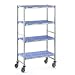 Tournus PLH0890R Commercial Anodized Aluminum Mobile Shelving Unit with Four Shelves, 22" Width x 69" Height, 35-1/32" Length, with Four Casters