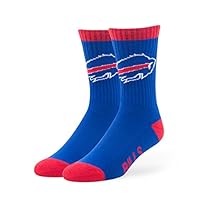 NFL Buffalo Bills '47 Bolt Sport Socks, Sonic Blue, Medium (Men's 5-8.5 / Women's 5-9.5), 1-Pack
