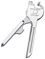 Swiss+Tech UKTBS Utili-Key KeyChain Tool with Bottle Opener, Knife, Screwdriver, Metal Gift Box