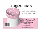 Designerliners Pink Polka Dot Pattern Eco Green Biodegradable Plastic Waste Basket Trash Bags - Great for Baby, Nursery, Child's Room, Bathroom, Kitchen. - 