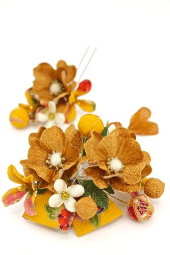 髪飾り2点セット 花 和柄 リボン [成人式/振袖/卒業式/袴/着物/和装]