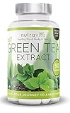 Green Tea Extract by Nutravita - UK Manufactured High Quality 90 Capsules - Natural Formula Purest high strength green tea for maximum effect