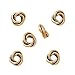 22K Gold Plated Lead-Free Pewter Love Knot Triple Twist Jump Rings 7mm (6)