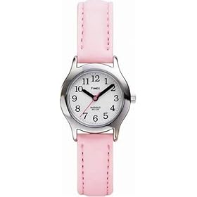 Timex Youth T790814E Easy Reader Pink Leather Strap Watch