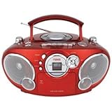 NAXA NX-207LQ Red Portable CD Boombox AM FM Radio Cassette Player