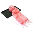EXP Hand-Dyed Woven Plush Pink Thai Silk Scarf