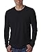 Next Level Men's Long-Sleeve Cotton Crew - Black-XL