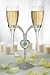 Clear Glass Flutes with Silver Plated Stand - 2 flutes per package