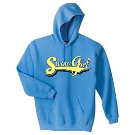 SnowGirl Hoody - Light Blue - Yellow Signature Logo (skidoo, snowboarding, snowmobiling) by SnowGirl Sportswear