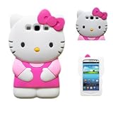 Authentic 3d Hello Kitty Samsung Galaxy S3 I9300 TPU Soft Case Cover- Light Pink/ Hot Pink