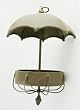Chocolate Brown Metal Umbrella Bird Feeder