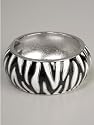 GUESS Zebra Enamel Hinge Bracelet, SILVER