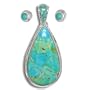 Sterling Silver Turquoise Pendant and Earring Set by Sajen