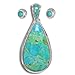 Jewelry : Sterling Silver Turquoise Pendant and Earring Set by Sajen