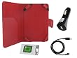 Brand New Stylish Protective Cover Folio Leather Case (Red) for Amazon Kindle Fire Tablet PC (Comes with a Sync/charge USB Cable for the Kindle Fire, Car Charger and a Secure Credit Card Sleeve) - By Abacus24-7