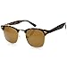 zeroUV - Premium Half Frame Horn Rimmed Sunglasses with Metal Rivets (Classic Series | Tortoise/Amber)