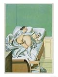 Lovers in Bed, Published 1835, Reprinted in 1908 Stretched Canvas Poster Print by Peter Fendi, 18x24