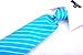 Scott Allan Collection Striped Ties for Men - Woven Necktie - Iris Blue w/White