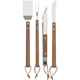 LamsonSharp¿ Classic Rosewood Bbq 4-Piece Set (Turner, Fork, Tongs & Knife)