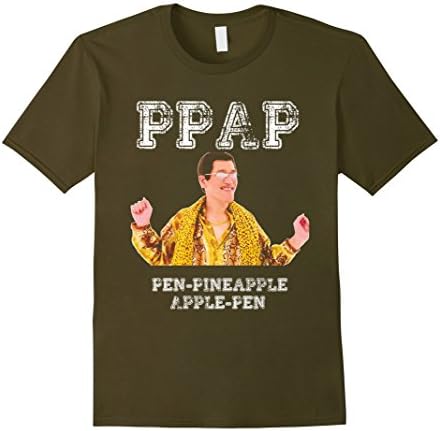 Men's PPAP Pen Pineapple Apple Pen T-Shirt Large Olive