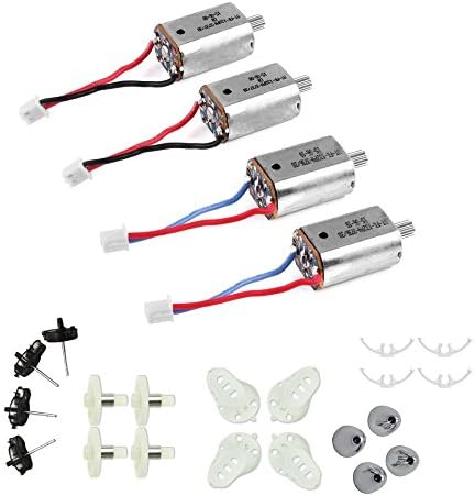 Gtstoys(TM) Upgraded 4pcs Motor with Brass Gear &amp; Motor Covers &amp; Propeller Covers &amp; main stand Rc Quadcopter Spare Parts for Syma X8c X8w X8g