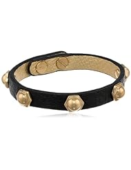 The SAK Signature Bolt Leather Gold Bracelet , 8.25"