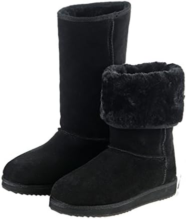 KAMEIQI Women Classic Ankle High Tall Cotton Warm Snow Boots (8 B(M)US,black)