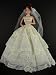 Incredible Ivory Wedding Gown with Slimmering Lace Complete with Veil Made for the the Barbie Doll