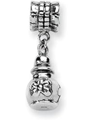 Floral Vase Ash Holder Charm in Silver for 3mm Charm Bracelets