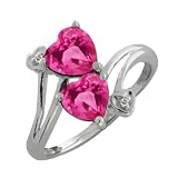 1.81 Ct Genuine Heart Shape Pink Mystic Topaz Gemstone Sterling Silver Ring
