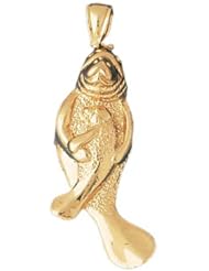 Dazzlers Solid 14k Gold Manatees Sea Cow Charm Pendant Available in three colors from jewelsberry (weights: 7.6 grams only)