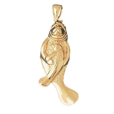 Cheap Girls Jewelry Dazzlers Solid 14k Gold Manatees Sea Cow Charm Pendant Available in three colors from jewelsberry (weights: 7.6 grams only) For Sale