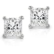 One of a Kind 1 7/8ctw EGL Certified Princess Cut Diamond Stud Earrings (H/VS1) in 14k White Gold