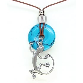 Earth Reflections Diamond Cut Pendant Necklace - Lizard