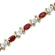 14K Yellow/White Gold 1 ct. Diamond and 6 1/2 ct. Ruby Bracelet