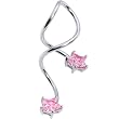 Star Cz Super Spiral Twister Belly Ring
