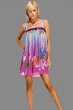 Rhinestone Purple Sea Print Dresses
