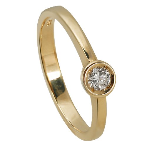 Bella Donna Damenring 585/000 Gelbgold 1 Brillant 0,15ct. Wei&szlig; Lupenrein Ringgr&ouml;&szlig;e 54 6348 Preisvergleich