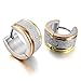 Men's Stainless Steel Stud Hoop huggie Earrings Rose Gold Silver Classic Matte