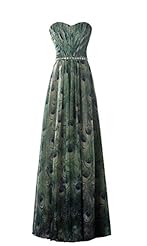 Strapless Natural   Waistline  Chiffon General Print Evening Dress/Prom Dress/Party Dress  With Rhinestones