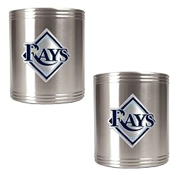 Tampa Bay Rays MLB 2pc Stainless Steel Can Holder Set- Primary Logo by Great American Products