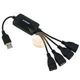 USB Hub 2.0 4-port/4 port hub USB 2.0 Speed Cute Octopus Design - BLACK for Sony Playstation 3 PS3 S
