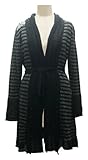 Berek Striped Black Sweater Coat With Belt