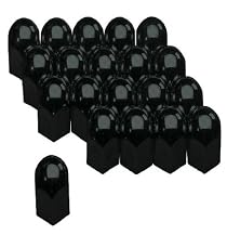 17mm Wheel Nut Bolt Covers Caps Black Set Of 20